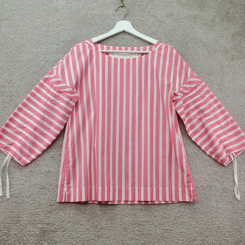 Le Sarte Pettegole Stripe Blouse Womens 44 Pink Drawstring Sleeve Italy